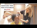 TWO BEST JAPANESE HAIRSTYLISTS ATTEMPT TWO FEED BRAID ON BLACK GIRL II Their First Time in Years