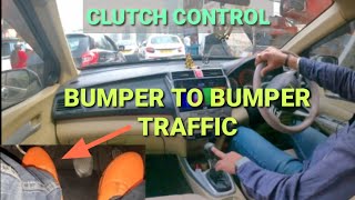 Clutch use in bumper to bumper traffic| How to control car in office hours traffic?|Rahul Drive Zone