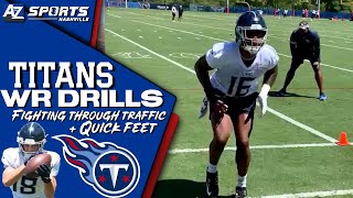 Titans WRs Quick Footwork + Contact After Catch Drills