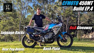 CFMOTO 450MT Budget Adventure Build EP.4 | Bash Plate, Luggage Racks, Case Saver & More | GIVEAWAY!