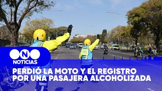 PERDIÓ la MOTO y el REGISTRO por una PASAJERA ALCOHOLIZADA