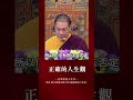 慈悲 龍德嚴淨仁波切：正確的人生觀