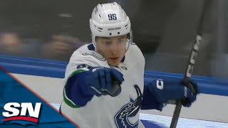 Andrei Kuzmenko Teams Up With Elias Pettersson For Sweet Give-And-Go Goal