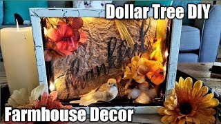 Dollar Tree DIY Farmhouse decor Shadow Box