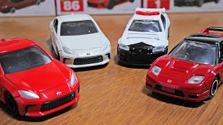 トミカ2021年11月新車　トヨタGR86（初回特別仕様）　日産スカイラインGT-R（BNR34）パトロールカー　エディオンオリジナル　ホンダNSX-R