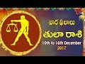 Rasi Phalalu | Tula Rasi | Dec 10th to Dec 16th 2017 | Weekly Horoscope 2017 | #Predictions