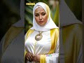 muslim woman in abaya with modern hijab monday colors yellow u0026 white ai model lookbook