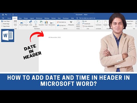 How to add date and time in header or footer in Microsoft word?