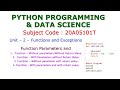 Function-Parameters-Examples for Parameter Passing-PYTHON PROGRAMMING & DATA SCIENCE-20A05101T