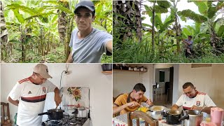 VITOR WENT TO TAKE CARE OF MY FARM AND TODAY I HELPED PREPARE OUR LUNCH!!