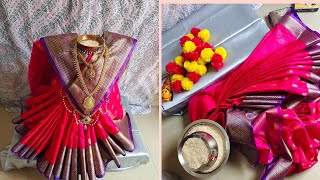 అమ్మవారికి చీర కొత్తద లేక మీకున్న.. Quick and Easy Varamahalakshmi Saree Draping