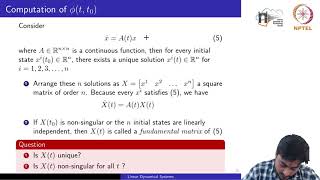 mod01lec02 - Solution of LTV systems