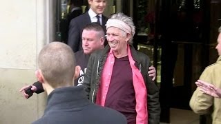 EXCLUSIVE: The Rolling Stones coming out of George V Hotel in Paris