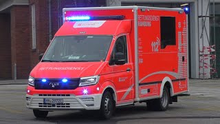 [Voll Elektrisch - Neue Elektro RTW‘s!] Einsatzfahrten Feuer und Rettungswache Hamburg Berliner Tor!