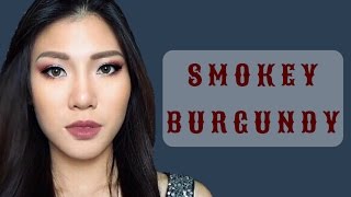 สโมคกี้อายสีแดงเบอร์กันดี Smokey burgundy makeup tutorial | TAANPEEP