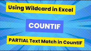 How To Use The Excel Countif Functions With Partial Text Matches (wildcards)