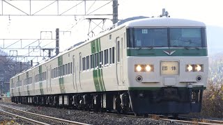 越後平野を駆け抜ける「185系」新潟行き  185系B6編成　上牧駅付近通過