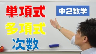 【中２数学】式の計算～単項式・多項式・次数～