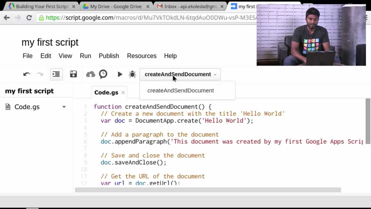 Script Google Docs Template