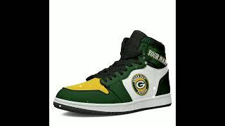 Custom Green Bay Packers Sneaker with your name, Customized Jordan 1 Retro Shoes #gift