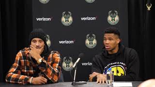 “If you are open, shoot the ball.” George Hill and Giannis Antetokounmpo Press Conference | 11.10.21
