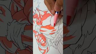 Drawing Goku MUI ✨Doms Brush Pen ✨ #shorts #dragonball  #youtubeshorts