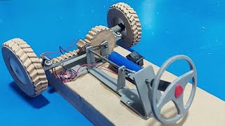 Car steering system made of cardboard