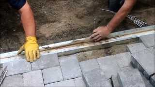 LTEC Trench Drain Installation in a Paving Stone Driveway