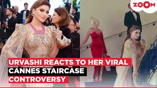 Urvashi Rautela REACTS to an Influencers' accusation of BLOCKING staircase at Cannes Film Festival