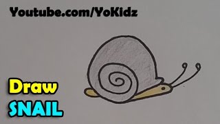 How to draw a cartoon snail