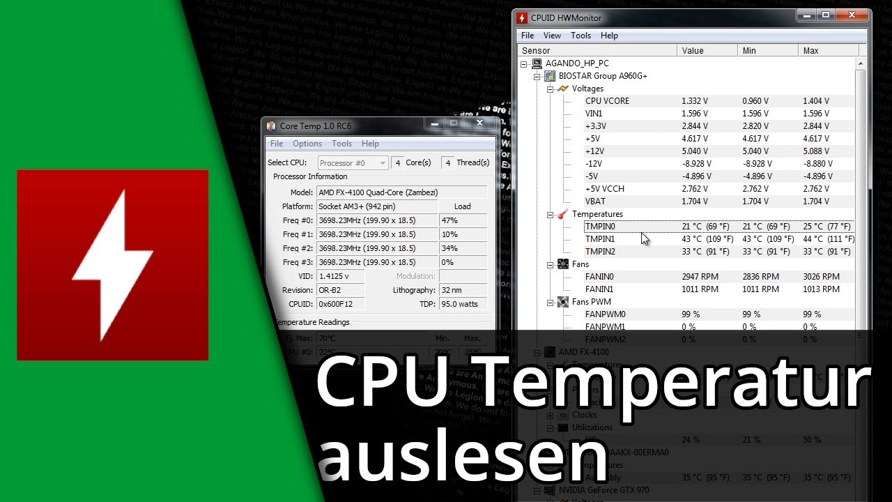 CPU Temperatur Auslesen | GPU Temperatur Auslesen Tutorial - YouTube