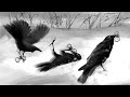 confused crow – crow on the snow upon the winding river