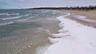 Ice Volcanoes Erupt on Shores of Lake Michigan