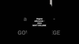 degree admission -2022