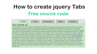 How to create jQuery tabs | jQuery tabs source code