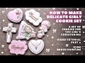 Set for the christening of a girl. Cookie Compliments. Video tutorial