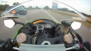 Zx-10 being overtaken by an Audi RS6 at 300KPH Complete Edition[HD]