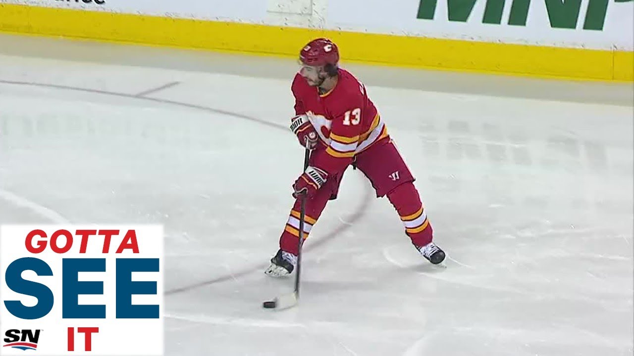 GOTTA SEE IT: Johnny Gaudreau Sets Up Tkachuk For 100th Point Of The Season - YouTube