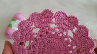 Kalp Desenli Supla  Bardak Altlığı Yapımı - Örgü Bardak Altlığı Yapımı - Easy Crochet Pattern