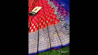 Pure banaras half sarees vibrant colours lehanga blouse soport beautiful looking