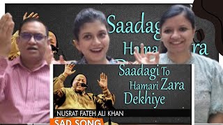 Indian Family Reacts On Sadgi To Humari Zara Dekhiye | Kabul Bukhari | Ustad Nusrat Fateh Ali Khan