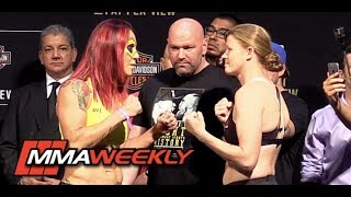 Cris Cyborg vs. Tonya Evinger: UFC 214 Weigh-in and Staredown