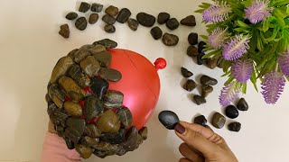 Stone Flower Pots | How To Make Flower Pot With Stone | Easy Craft