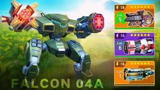 FALCON04A - Panther with Overdriver 16, Missile Rack 16, Disc Launcher 16 - Mech Arena