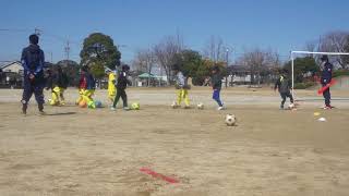 ドリブルトレーニング対人移動２　継続は力なり20180317　土曜篠目小学生サッカースクール【JOANサッカースクール　JOANスポーツクラブ 安城　三河】