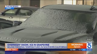 Cold temperatures grip Southern California; snow shuts down Grapevine