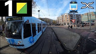 🚊 GVB Amsterdam Tramlijn 1 Cabinerit Osdorp De Aker - Muiderpoortstation | Cab Ride