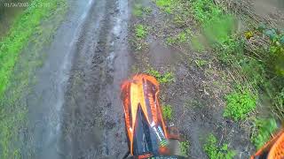 KTM  ripping through abandoned golf course nearly came off !!