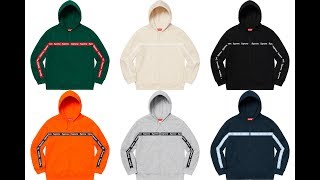 MY FAV COP THIS YEAR  Supreme Text Stripe Zip Up Hooded Sweatshirt FW19