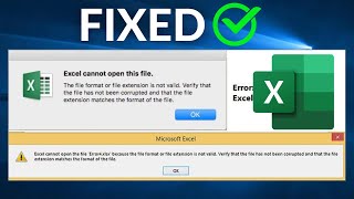 Fix Excel cannot open the file '.xlsx' because the file format or file extension is not valid